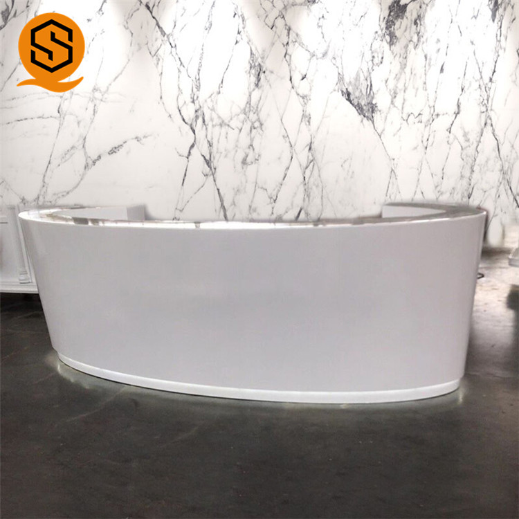 深圳人造石接待台亚克力人造石钻石款定制接待台展会艺术前台