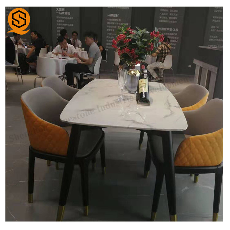 人造石亚克力白色餐桌酒店餐厅白色黑色多彩选择定制